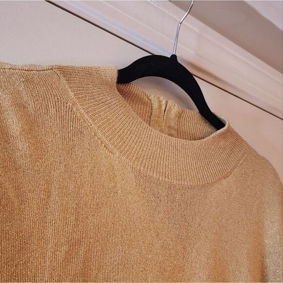 Draper's & Damon's heavyweight gold sparkle blouse 2X - Picture 3 of 6
